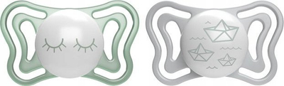 Biberon Chicco Physio Light Night, 16-36 muaj, 2 copë, jeshile dhe gri