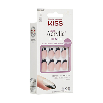 Thonj artificialë KISS Salon Acrylic French Color, 28 copë