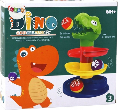 Lodër edukative Leantoys Dinosaur, pistë me toptha, jeshile