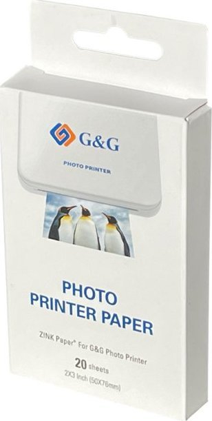 Printer fotografish mobil G&amp;G GG-PP023, i vogël, pa tela, i bardhë