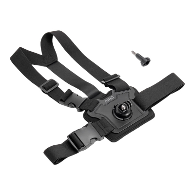 Mbajtëse gjoksi për kamerë DJI Osmo Action, rripa të rregullueshëm, me vidë fiksimi, e zezë