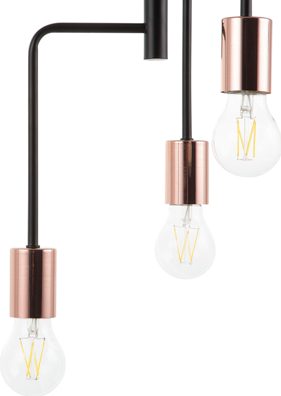 Lampë varëse BOGNA, metal, 3 llamba, e zezë bakri