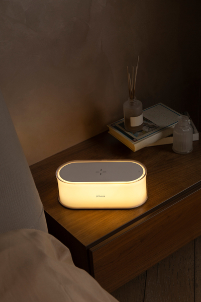Llampë nate dhe karikues wireless Proove Multicolor Glow – 15W me ndriçim LED RGB dhe kontroll me prekje