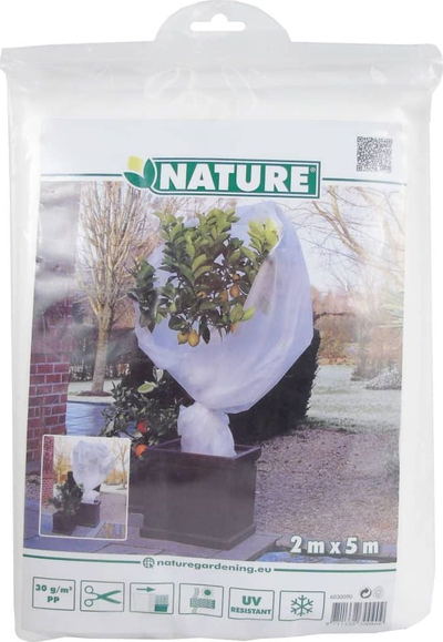 Qese mbrojtëse dimri Nature Fleece Cover, 30 g/m², për bimë kopshti, e bardhë