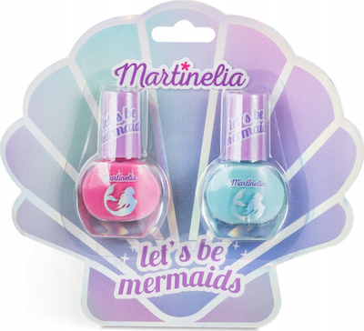 Set llak thonjsh për kalamajt Martinelia Let’s Be Mermaid Nail Duo, 2x4ml, me bazë uji, rozë edhe blu
