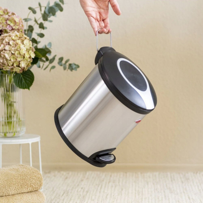 Kофа со педала Wesco Oval 107214-47, 12L, не'рѓосувачки челик, сребрена боја