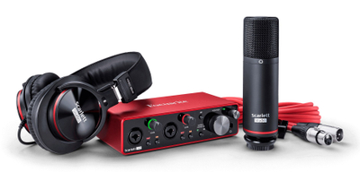 Set studio Focusrite Scarlett 2i2 Studio 4th Gen, USB C, 24 bit 192 kHz, i kuq