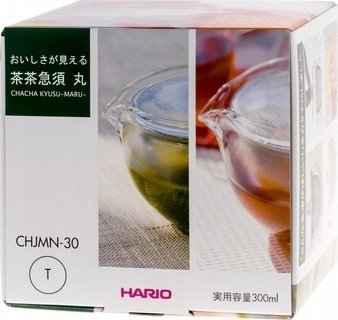 Çajnik Hario Chacha Kyusu Maru, 300ml, qelq transparent