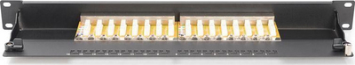 Patch panel rrjeti Digitus CAT 6 Class E, 16 porta, 19", i zi