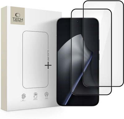 Xham mbrojtës Tech-Protect HARTGLAS GLASS FIT+, 2 copë, Xiaomi 15T 15T Pro, i zi