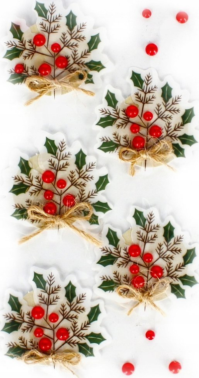 Stickerë dekorativë 3D Craft with Fun Twigs, set 5 copë, motive festive, shumëngjyrësh