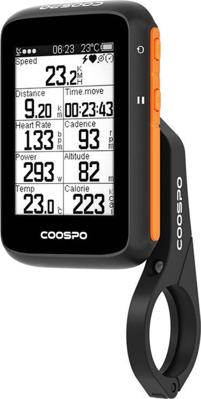Kompjuter biçiklete Coospo BC200 me GPS, ekran 2.6", ngjyrë e zezë