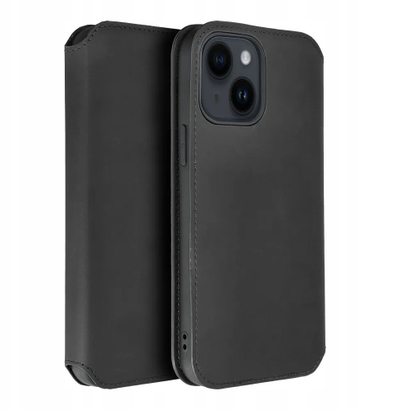 Футрола-книга Dual Pocket за Samsung S25 Plus, со џебови за картички, црна
