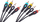 Kabllo audio-video Cabletech 4RCA në 4RCA, 3m, e zezë