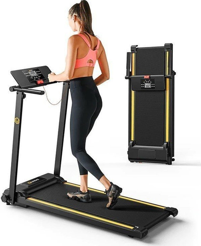 Shirit vrapimi UREVO 2 in 1 Folding Walking Pad, 12 programe HIIT, ekran LCD, i zi