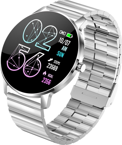 Smartwatch Bemi ARI, ekran me prekje, dy rripa, argjendtë