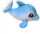 Lodër pelushi delfin Sea Friend, 28cm, super i butë, ngjyrë deti