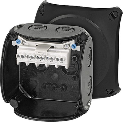 Kuti instalimi Hensel KF 0202 B (62000044), 93 x 93 x 62 mm, 5P, 2,5 mm2, IP66/67, e zezë