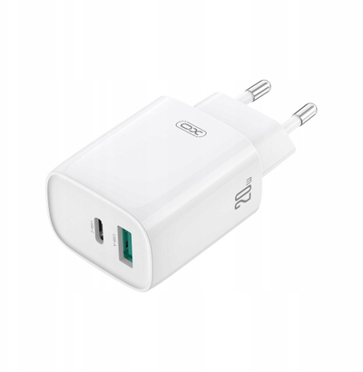 Karikues muri XO CE29 PD, 20W, 1x USB C 1x USB, me kabllo USB C, i bardhë