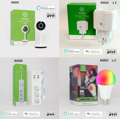 Pako smart home Woox Starter Pack, set fillestar, kontroll me aplikacion, e bardhë
