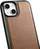 Mbulesë Icarer për iPhone 14, lëkurë natyrale, MagSafe, kafe