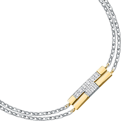 Byzylyk për femra Trussardi T-Logo TJAXC27, 19 cm, e argjendtë/e artë