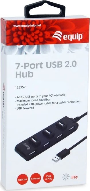 Hub USB Equip, 7 porta, USB 2.0, i zi