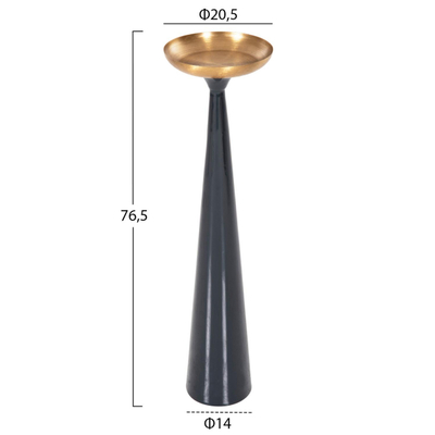 Mbajtëse qiriu dyshemeje Guntur Φ20,5x76,5Hcm (HM4382), kaltër/ ari
