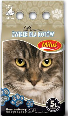 Rërë higjienike për mace Super Benek Miluś Premium Natural, 5L, me toptha t’imsëm