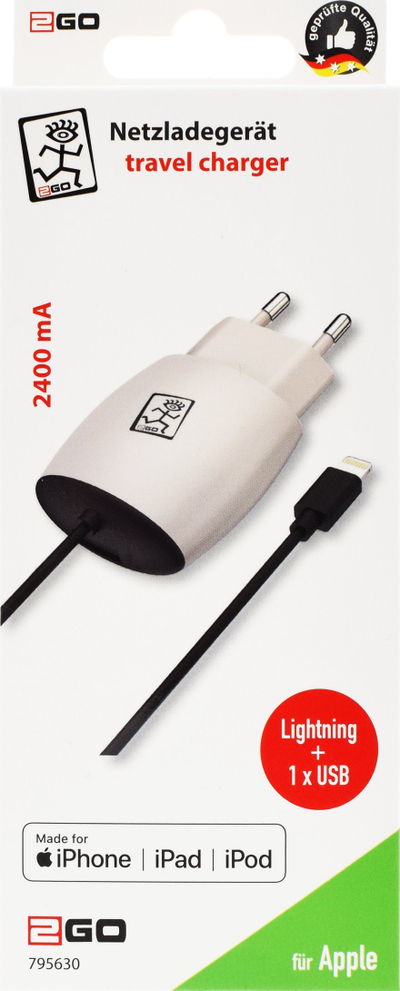Karikues për celular 2GO 795630, 2400 mA, për iPhone dhe iPad, i bardhë