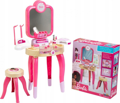 Tavolinë tualeti për kalamaj Barbie Beauty Studio Happy Vibes, me stol, me drita