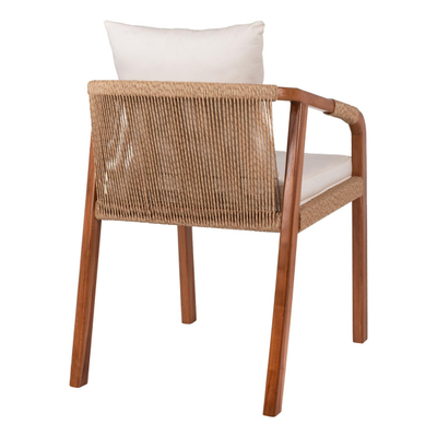 Karrige druri teak me litar & jastëkë 57×63.5×75–88 cm (HM9456.01)