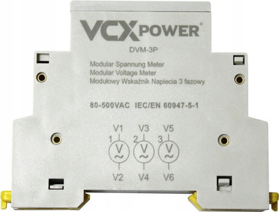 Tregues tensioni trefazor VCX DVM, modular, 230V AC, i bardhë
