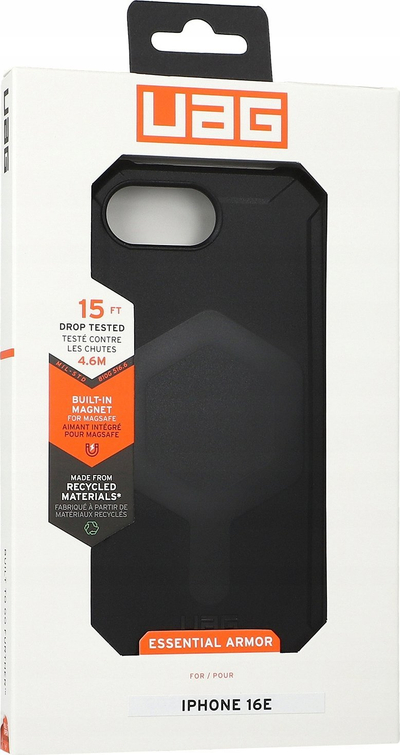 Mbulesë UAG Essential Armor me MagSafe për iPhone 16e, mbrojtëse, e zezë