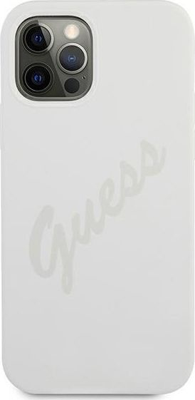 Kllëf telefoni Guess Silicone Vintage për iPhone 12 12 Pro, silikoni, backcover, gri