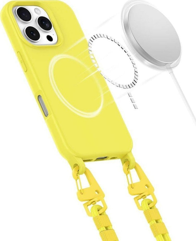 Mbrojtëse telefoni Tech-Protect Magnecklace MagSafe, për iPhone 16 Pro, TPU, e verdhë Canary