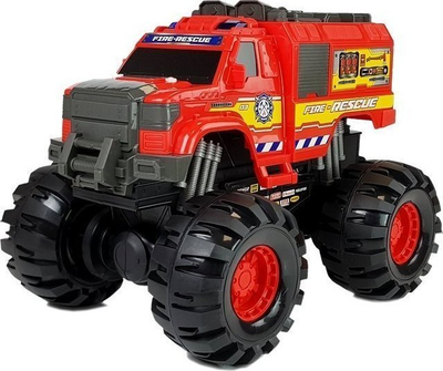 Kamion zjarrfikës lodër Leantoys Monster, me telekomandë, shkallë 1:8, i kuq