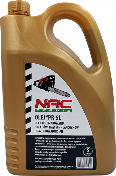 Масло за ланец на пила NAC, минерално, биоразградливо, 5L