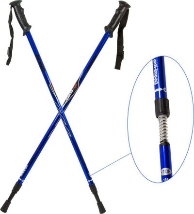 Shkopinj trekking Enero Classic, teleskopikë, me sistem ANTI IMPACT, blu