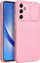 Futrollë telefoni Slide për Samsung Galaxy A34 5G, TPU, mbrojtëse me kapak kamere, rozë e çelët