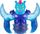 Figurë aksioni Heroes of Goo Jit Zu Galaxy Attack Saturnaut, super elastike, mbushur me Goo me dy ngjyra, blu vjollcë