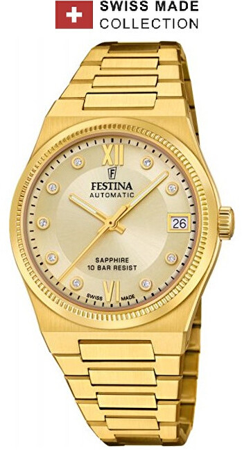 Orë për femra Festina Swiss Made Automatic 20033/2, e artë