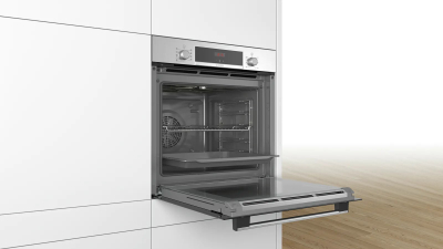 Furrë e integrume Bosch HBA573BS1, 71L, pirolizë, inox me xham të zi