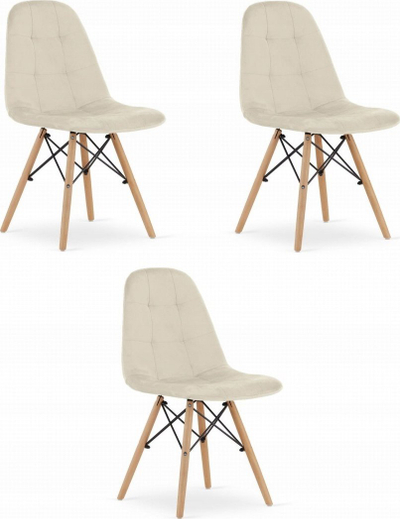 Set karrigesh Velrov Elegant Ergonomic, 3 copë, kadife bezhë