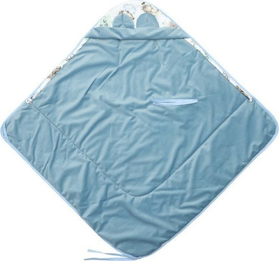 Batanije swaddle CARRY COT Velvet XL STROLL, për foshnje, blu