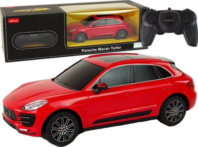 Makina me pult Rastar Porsche Macan Turbo 1:24, R/C, e kuqe