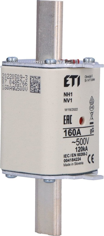 Siguresë industriale NH1 gG 160A, 500V, e bardhë