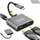 Adapter hub USB C ZENWIRE 4in1, 2x HDMI 4K, USB 3.0, Power Delivery, gri space