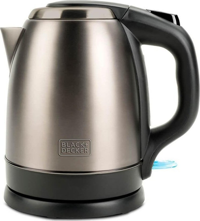Ibrik elektrik Black+Decker BXKE2202E, 1.7 litra, 2200 W, inoks argjendtë