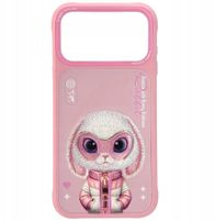Mbulesë telefoni Nimmy Case Cool and Cute 2.0 Rabbit për iPhone 17 Pro, kapak silikon, rozë